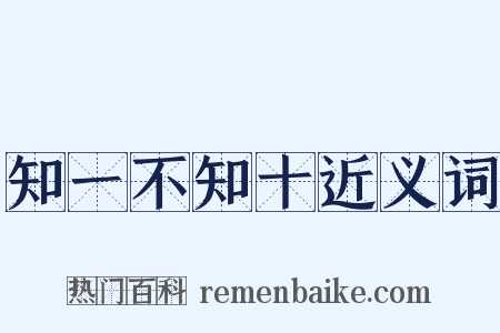 知一不知十近义词是什么意思的图片